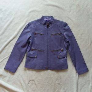Black Rivet Lavender Leather Jacket